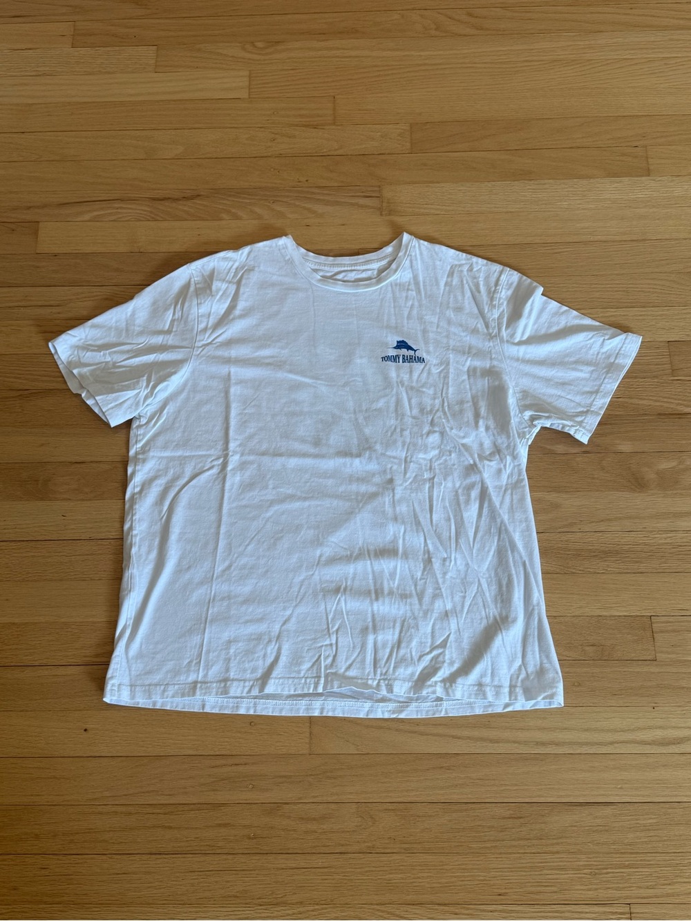 Tommy Bahama White Short Sleeve Tee with Navy Chest Logo